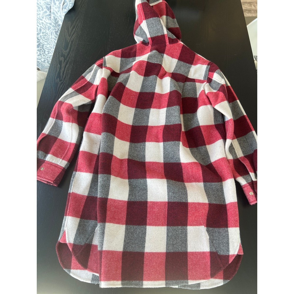 Rag & Bone Red Buffalo Plaid Hooded Shacket Long Shirt Jacket Coat Womens Medium - Picture 6 of 6